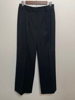 Talbots Black Wide Leg Wool Blend Pants Women Size 6 Stretch Trouser Slacks